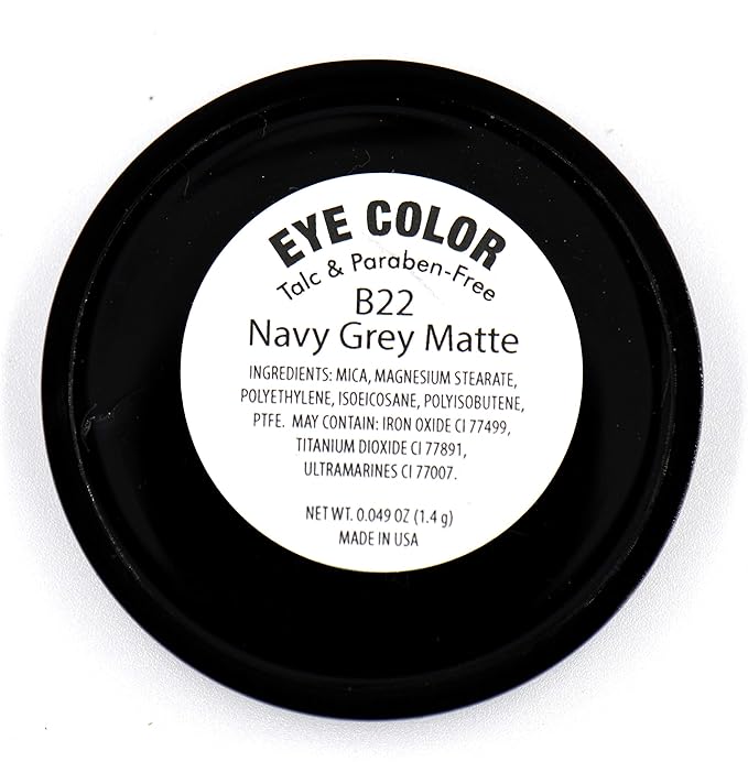 Navy Blue Grey Gray Silver Matte Opaque Vegan Pressed Powder Single Eyeshadow; Talc, Paraben & Cruelty Free-Velvo Beauty