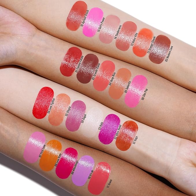 Oulac Moisture Peach Nude Lipstick - 2 in 1 Shimmer Lipstick & Lip Balm, Shimmer Soild Lip Gloss, Lightweight Smooth, Natural Look Best for Dry, Cracked and Chapped Lips, Vegan 2.2g/0.07oz (S05)-Velvo Beauty