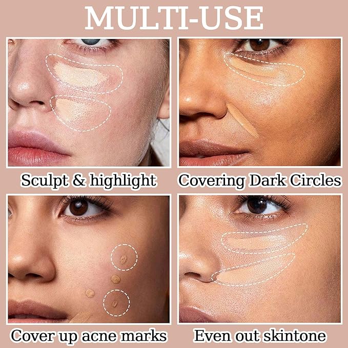 6 Colors Correcting Concealer Palette,Colors Corrector Palette,Moisturizing Full Coverage Liquid Foundation Cream Contour Makeup Palette with Brush-Velvo Beauty