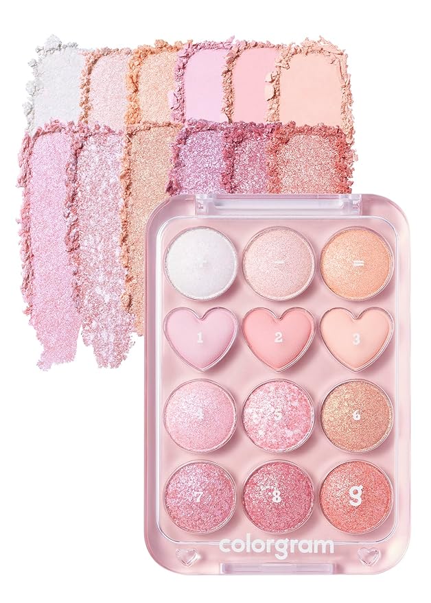 COLORGRAM Pin Point Eyeshadow Palette 04 Bright+Cool | Eyeshadow Palette for Daily makeup, Ultra-Blendable, Matte, Glitter, Shimmer Shades-Velvo Beauty