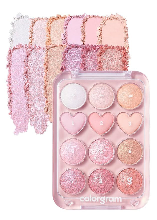 COLORGRAM Pin Point Eyeshadow Palette 04 Bright+Cool | Eyeshadow Palette for Daily makeup, Ultra-Blendable, Matte, Glitter, Shimmer Shades-Velvo Beauty