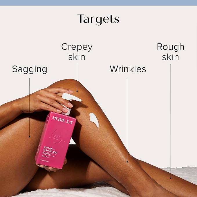 MEDIX Anti Aging Skin Care 3PC Set | Retinol Body Cream + Exfoliating AHA Glycolic Acid Foaming Face & Body Wash + Vitamin F Booster Serum, Wash + Treat + Hydrate Skincare Set-Velvo Beauty