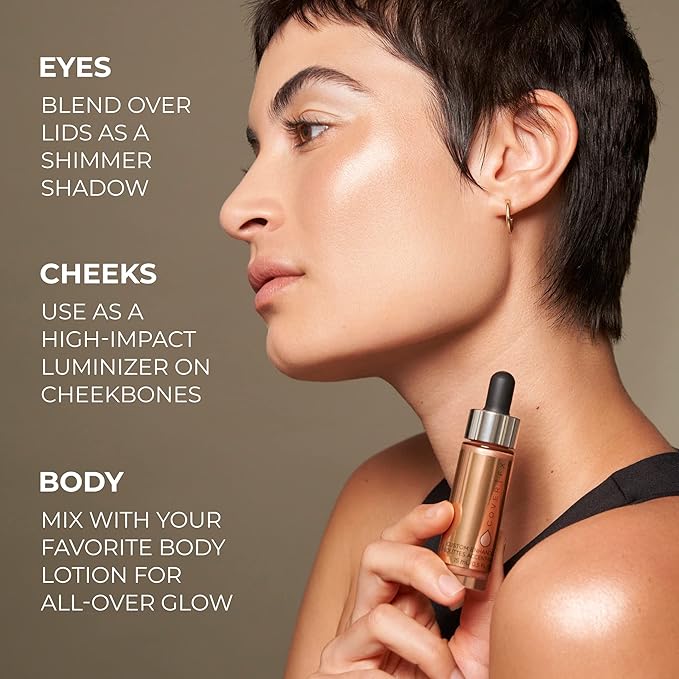 COVER FX Custom Enhancer Drops - Rose Gold: Bronzed Pink Finish - 15mL - Radiant Glow - Liquid Highlighter-Velvo Beauty