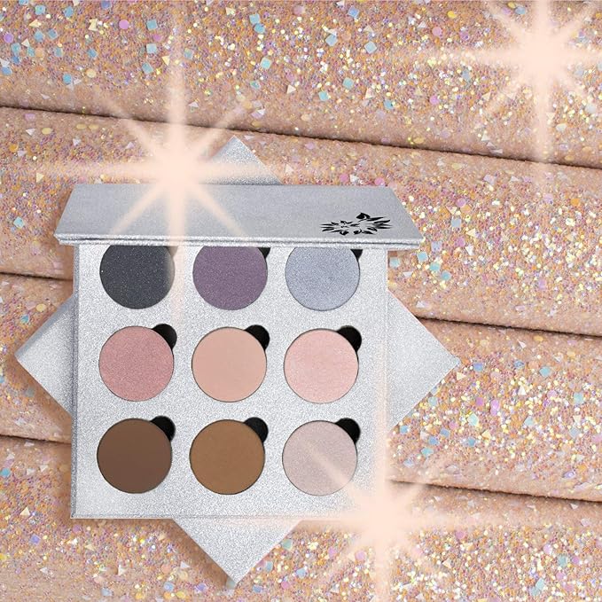Glitter Mirror Empty Magnetic Reusable Eyeshadow Makeup Palette Case with Cover-Velvo Beauty