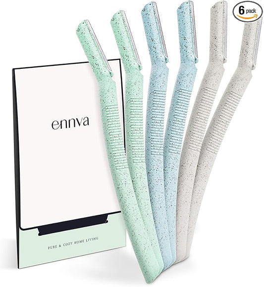 ennva Eyebrow Razor for Women | Dermaplane Facial Razor for Face | Hair Trimmer Face Razor for Body Use | Multipurpose Facial Hair Removal Disposable Blades Eyebrow Tool - 6pcs-Velvo Beauty