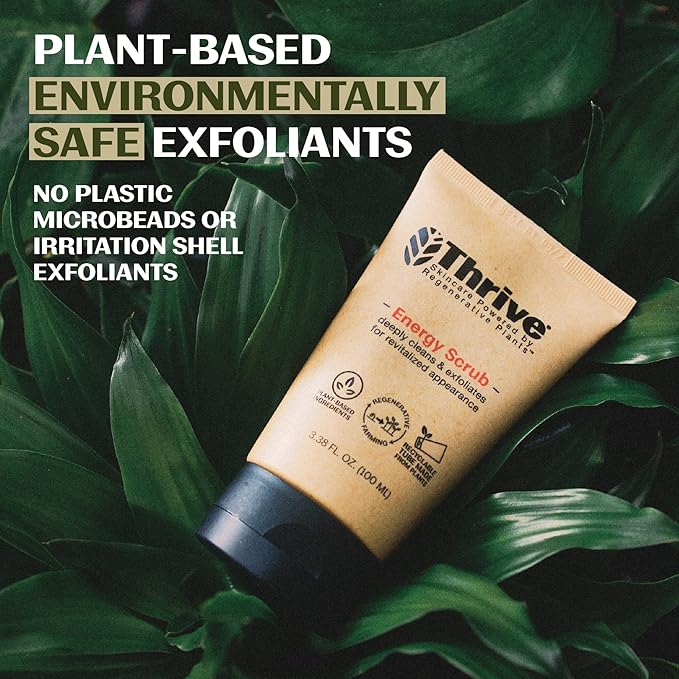 Thrive Natural Care Face Scrub - Gentle Exfoliating Face Wash Provides Deep Cleanse, Improves Skin Texture, Unclogs Pores - Vegan, Oil Free Exfoliator-Velvo Beauty