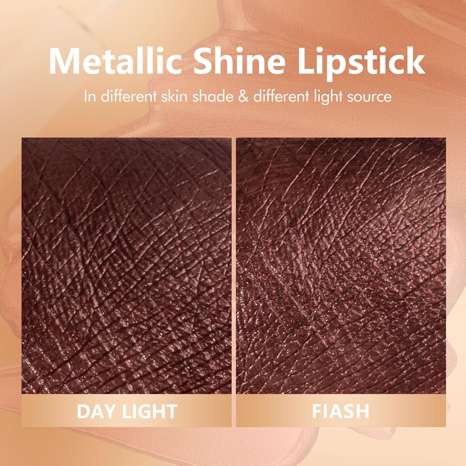 MAKI YIKA Brown Lipstick for Women Metallic Lipsticks Glitter Long Lasting Lipstick No Smudge No Transfer Liquid Lip Gloss (BR04 After Heat)-Velvo Beauty