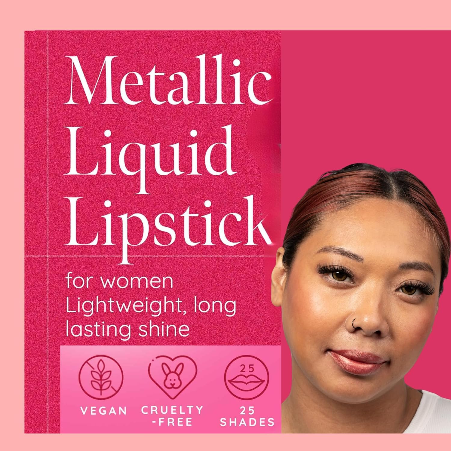 Aromi Copper Metallic Liquid Lipstick | Bronze Lip Color with Shimmery Finish, Long-lasting, Waterproof, Vegan, Cruelty-free, Handmade (Copper Bliss)-Velvo Beauty