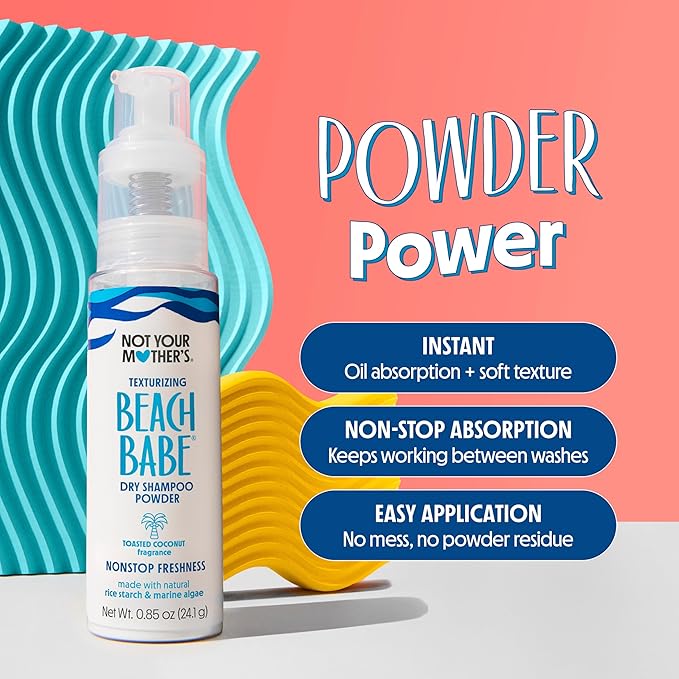 Not Your Mother's Beach Babe Texturizing Dry Shampoo Powder (2-Pack) - .85 oz Each - Instantly Absorbs Oil and Adds Soft, Touchable Texture for All Hair Types-Velvo Beauty