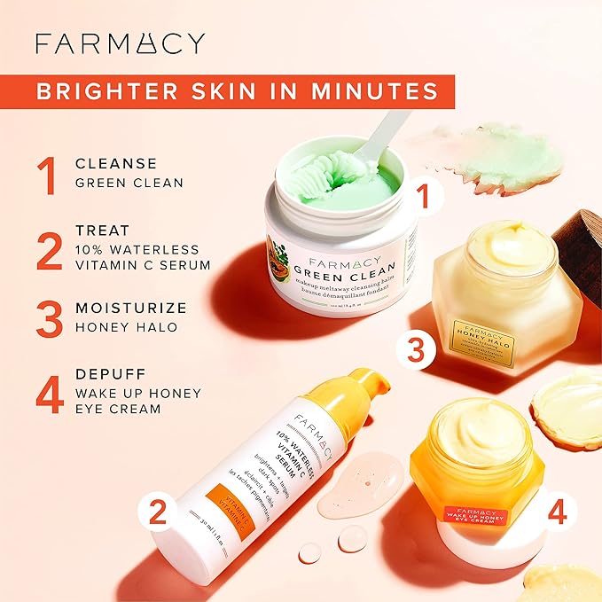 Farmacy Brightening Eye Cream - Wake Up Honey Under Eye Cream for Dark Circles + Puffiness - Caffeine Eye Cream Enriched with Vitamin C + Cranberry Peptide to Smooth Wrinkles Over Time (15ml)-Velvo Beauty