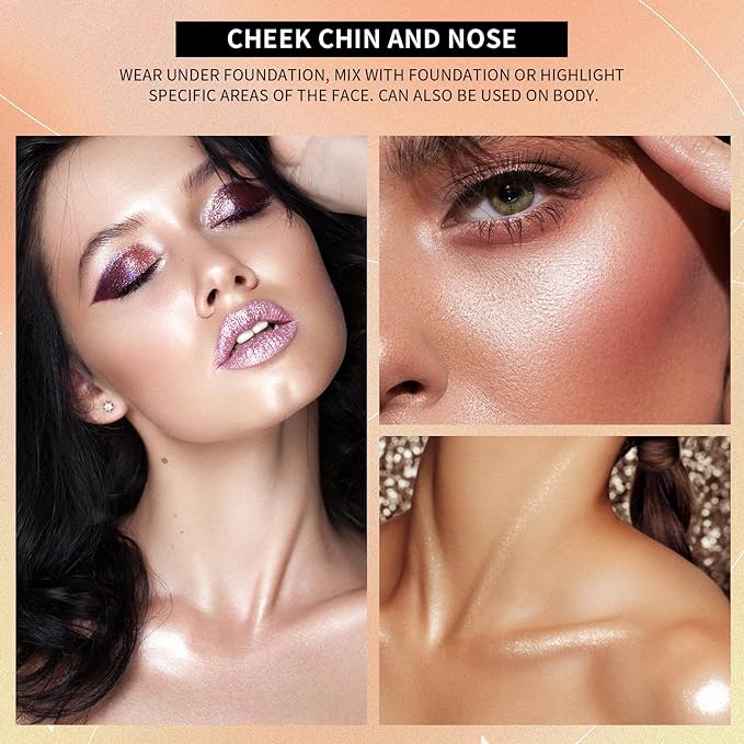 Highlighter Powder Palette, 5 Colors Makeup Palette Contour Palette Eyeshadow Makeup Kit Waterproof Long Lasting Brilliant Lighten Skin Color Professional Versatile Face Shading Set(1, brown, Large)-Velvo Beauty