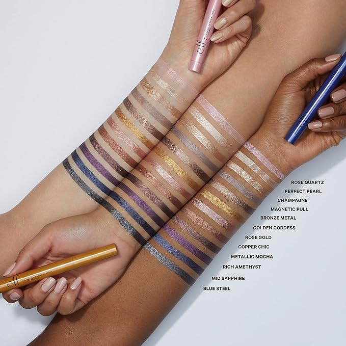e.l.f. No Budge Shadow Stick, Long-Lasting Cream Eyeshadow Stick For High-Pigment, Metallic Color, Vegan & Cruelty-Free, Rose Gold-Velvo Beauty