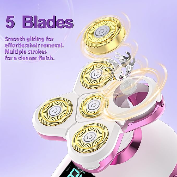 Electric Razors for Women Legs Travel : Rechargeable Waterproof Razor Trimmer for Womens - Dry Wet Electric Shaver for Women - Pro Portable Personal Body Shaver-Velvo Beauty