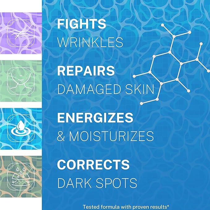 SKIN AURA Advanced Anti-Aging Serum - All-In-One Formula Visibly Improves Wrinkles, Fine Lines & Age Spots with 5 Vitamins + Minerals, Hyaluronic Acid & Collagen Peptides - 30ml (1oz)-Velvo Beauty