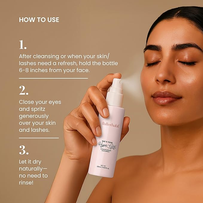 FlutterHabit Hypochlorous Acid Spray, Face Mist for Acne Prone Skin, HOCl Formula to Soothe Irritation, Refresh Complexion, Repair Damage, Balance Oil, Calm Redness, Restore Clarity (125mL)-Velvo Beauty