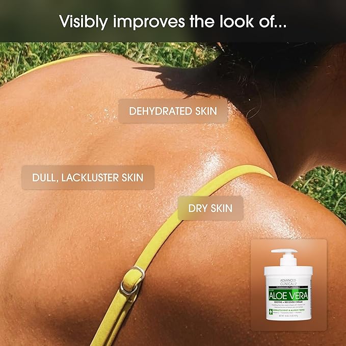 Advanced Clinicals Aloe Vera Lotion Skin Care Relief Cream | Vitamin E Infused Hyaluronic Acid Moisturizer & Vitamin C Body Lotion For Women & Men Helps Improve Look Of Extremely Dry Skin, 16 Ounce-Velvo Beauty