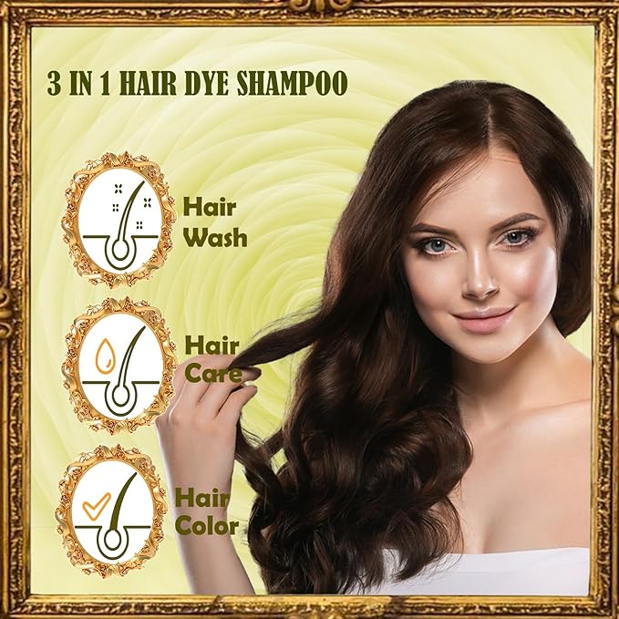 Coffee Hair Dye 3 in 1 - Instant Hair Color Shampoo for Refreshing, Herbal Hair Dye for Women & Men, Easy to Use & Long Lasting 16.90 oz-Velvo Beauty