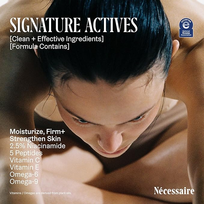 Nécessaire The Body Lotion with Pump. Fragrance-Free. Multi-Peptide Firming Lotion to Moisturize, Firm, Strengthen. 2.5% Niacinamide, Vitamin C/E + Omega 6/9. 450ml / 15.2 fl oz-Velvo Beauty