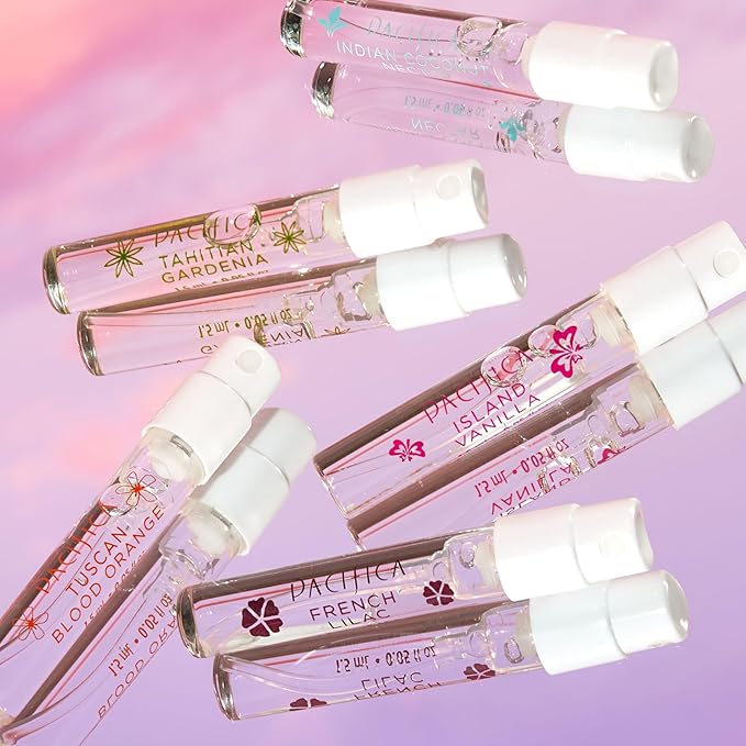 Pacifica Beauty, Wanderlust Spray Perfume Trial Set, Island Vanilla, 5 Scents, Fragrance Sampler Gift Set, Natural & Essential Oils, Clean, Vegan & Cruelty Free-Velvo Beauty