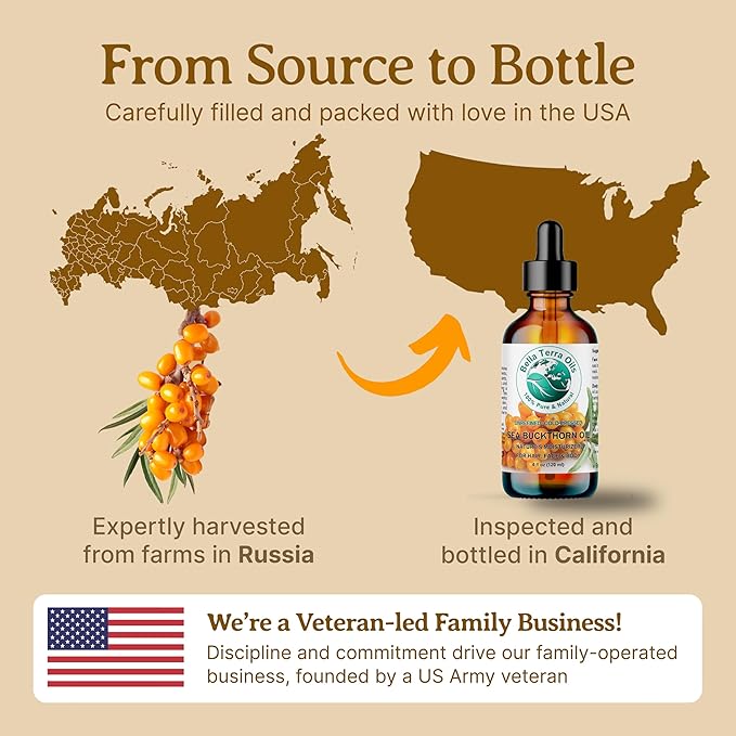Bella Terra Oils Pure Sea Buckthorn Oil – 1 gallon, Unique Nutrient Blend, Nourishing, Non-Greasy, Radiant Glow for Skin, Softness for Hair-Velvo Beauty