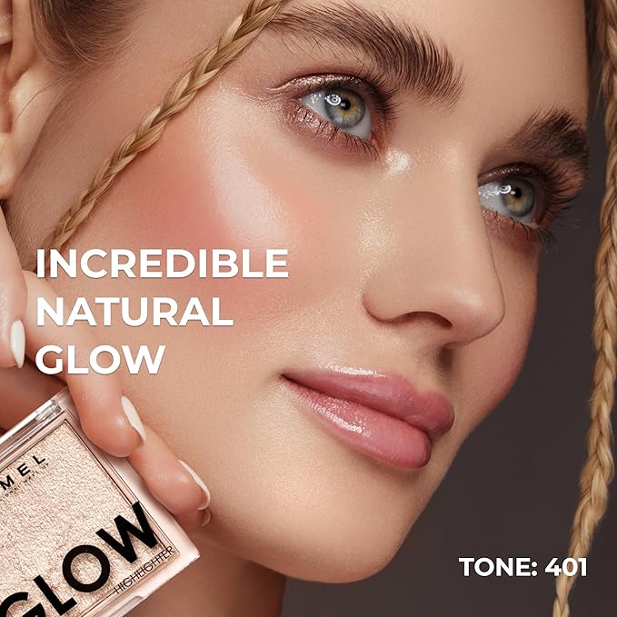 LAMEL Glow Highlighter: Face Make Up & Contour Palette in Deep, Vibrant Colors - Natural Shimmer - Compact Size & Perfect for Travel - Cruelty Free - 3.8gr/0.13 oz 401 (Luna)-Velvo Beauty