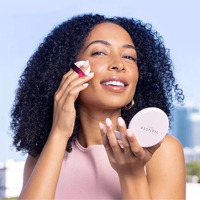 Wander Beauty Wanderlust Powder Foundation - Rich - Blurs and Evens Skin Tone - Perfects and Hydrates With Hyaluronic Acid, Aloe, Honeysuckle, & Vitamin E - Lightweight, Buildable Coverage - 0.31 oz-Velvo Beauty