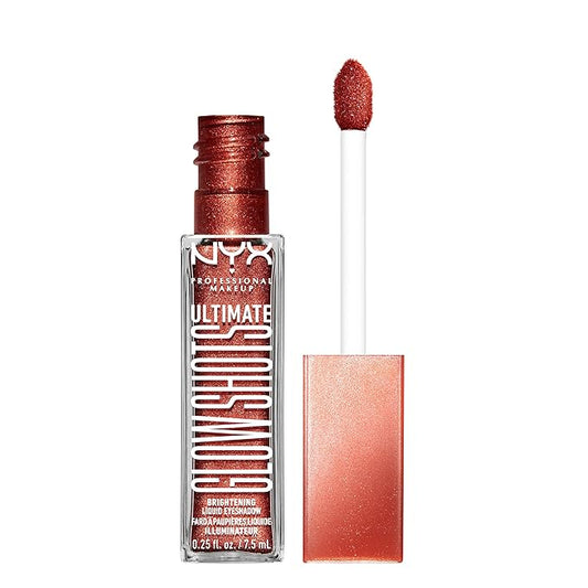 NYX PROFESSIONAL MAKEUP Ultimate Glow Shots, Liquid Eyeshadow, Long-Lasting Shimmer Eye Shadow with Vitamin C - Clementine Fine-Velvo Beauty
