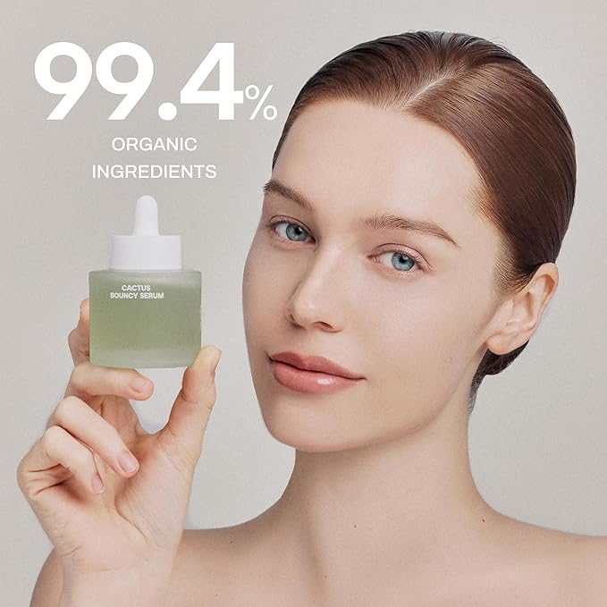 Whamisa Organic Cactus Bouncy Serum, 48 hrs Inner Skin Moisture, 72 hrs Hydrating and Moisturizing, Postbiotics, Facial Ampoule (52ml)-Velvo Beauty