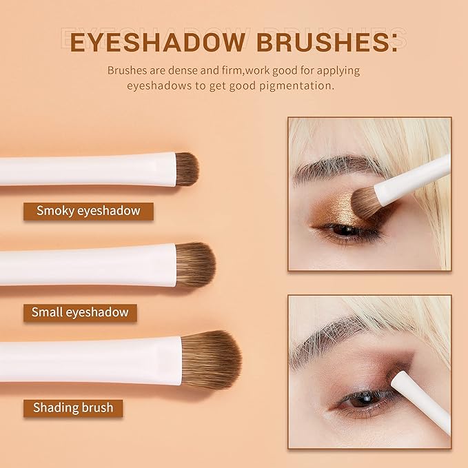 Jessup Precision Makeup Brushes 10Pcs Eye Makeup Brush Set Premium Synthetic Eyeshadow Concealer Eyeliner Eyebrow Blending Highlight Brush, Light Grey T330-Velvo Beauty