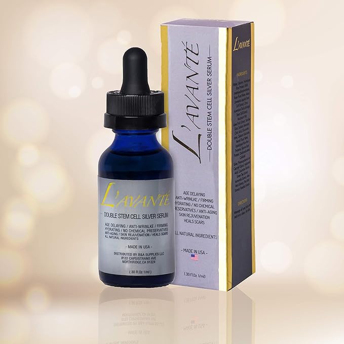 Double Stem Cell Silver Serum - Anti-aging, Anti-wrinkle and Skin Rejuvenation Treatment for Face and Neck, Scar and Acne Treatment, Moisturizer, Skin Hydration-Velvo Beauty