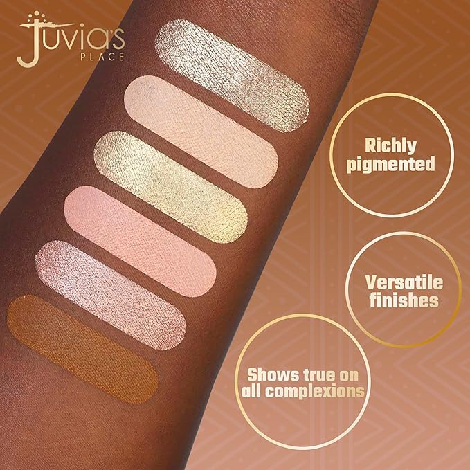 Juvia's Place Palette The Nudes - Neutral Hues, Blush, Sand, & Shimmer, Professional Eye Makeup, Pigmented Palette for Eye Color & Shine, Pressed, Shades of 6-Velvo Beauty