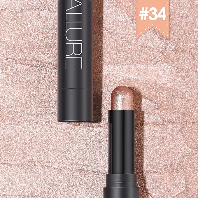 FOCALLURE Shimmer and Matte Cream Eyeshadow Stick,Smooth Brilliant Eye Brightener Pencil for Women,Long Lasting Waterproof Eye Shadow and Liners Makeup,PINK FIRE-Velvo Beauty