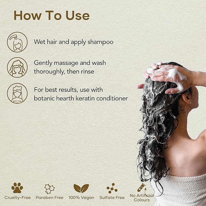Botanic Hearth Keratin Shampoo | With Argan Oil, Collagen & Biotin | Best For Dry Damaged, Fizzy & Color Treated Hair | Hair Thickening & Sulfate Free | 16 Fl Oz (Pack Of 1)-Velvo Beauty