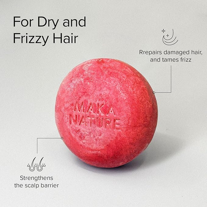 Maka Nature Low-Carbon Shampoo Bar | Korean K-Beauty Haircare with Natural Ingredients for Scalp & Hair Types | Vegan, Eco-Friendly, pH balanced, 3.35oz (Geranium)-Velvo Beauty