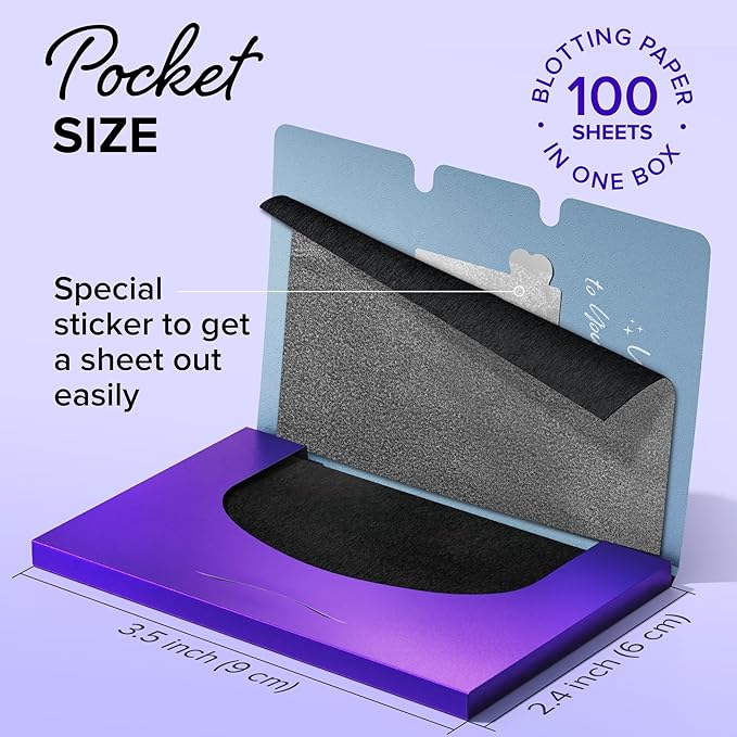 MAREE Oil Blotting Sheets for Face (100 Sheets) - Mineral Blotting Papers For Face with Bamboo Charcoal - Maximum Absorption & Shine Control - Makeup-Friendly Wipes for Oily Skin-Velvo Beauty