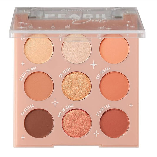 ColourPop Eyeshadow Palette - Eye Makeup Palette with Matte, Metallic, Matte Sparkle & Glitter Finishes - High-Pigment Eye Makeup with a Long-Wearing Formula - Peach Out (0.3 oz)-Velvo Beauty