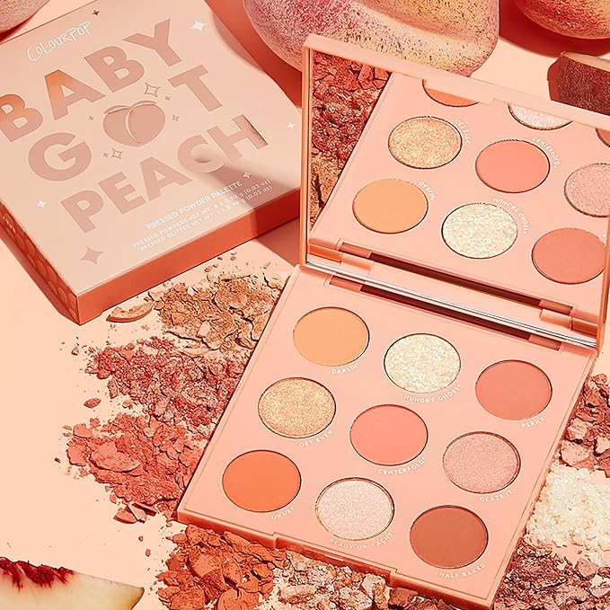 ColourPop Baby Got Peach Shadow Palette - Orange & Coral Shadows with Metallic, Matte and Glitter Finishes - High-Pigment Makeup with a Long-Wearing Formula (0.3 oz)-Velvo Beauty
