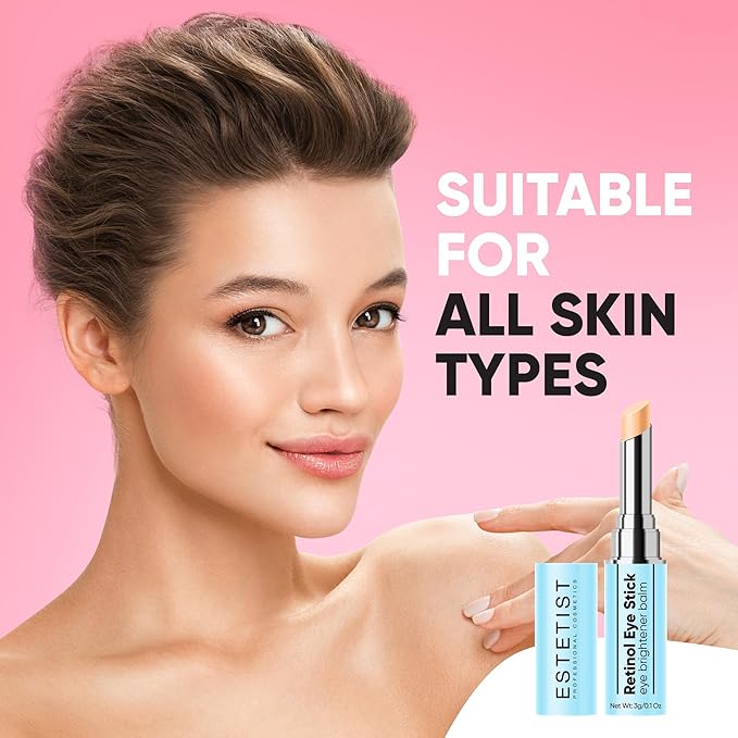 Retinol Eye Brightener Cream Stick, Vitamin C & E Enriched Under Eye Bags Care for Dark Circles, Puffiness & Anti-Aging, Hydrating Eye Balm for All Skin Types-Velvo Beauty