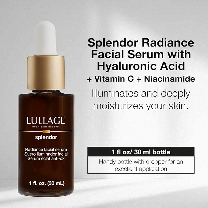 LULLAGE Splendor Radiance Hyaluronic Acid & Vitamin C Serum for Face, Revitalizing Vitamin C Face Serum with Niacinamide to Replenish & Firm the Skin, 1 Fl Oz Dropper Bottle-Velvo Beauty