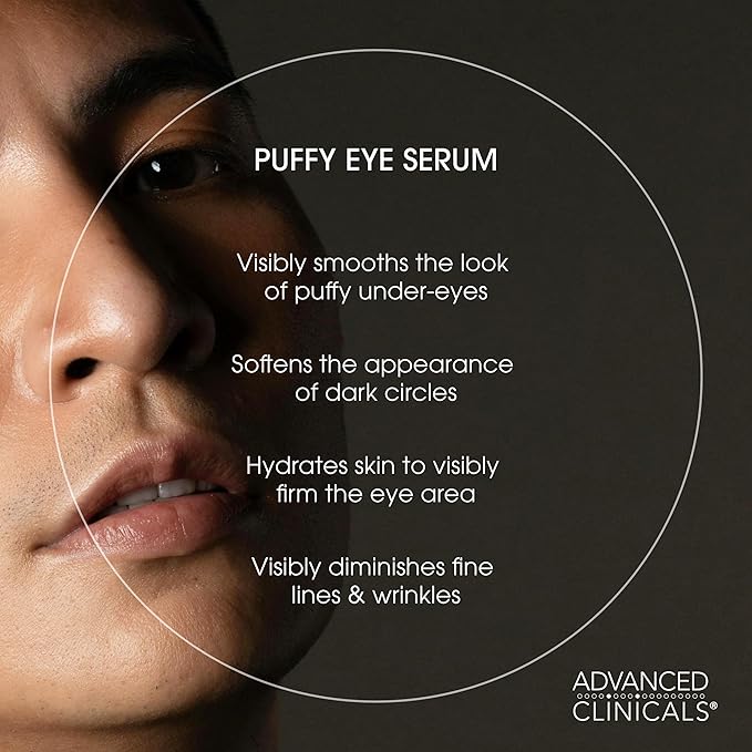 Advanced Clinicals Puffy Eye Under Eye Serum | Visible Anti Aging Brightening Vitamin C + Caffeine Serum Helps Improve Look Of Puffiness, Fine Lines, Dark Circles, & Uneven Skin Tone, 2-Pack-Velvo Beauty
