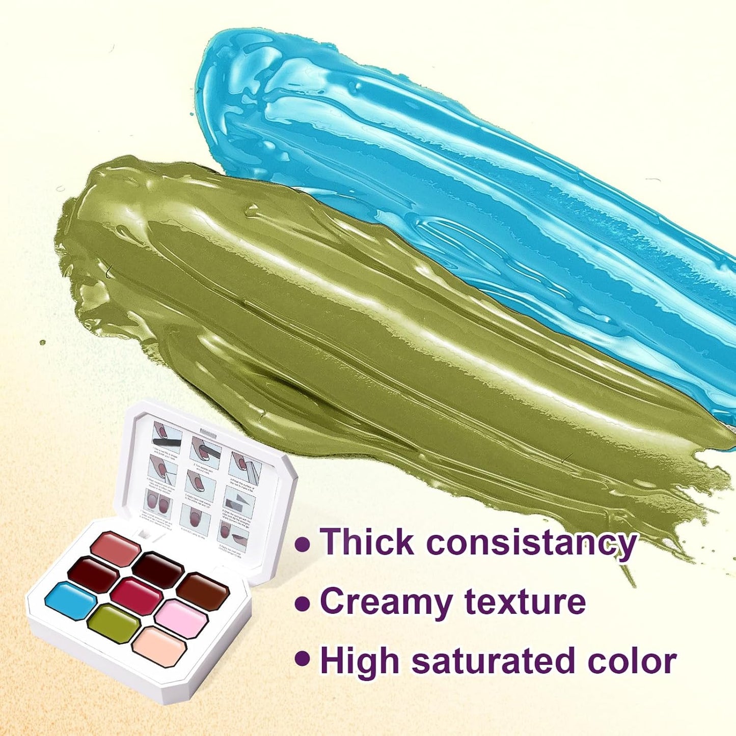 Gradient Painting Gel, 9 Colors Ombre Gel Nail Polish for Pigment Pat Nails Aura Nails French Manicure Soak Off UV Long-lasting Home Salon DIY Nail Art Canyon Bloom-Velvo Beauty