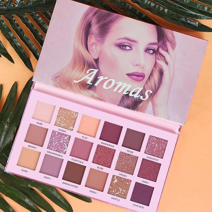 UCANBE Professional 18 Colors Aromas Nude Eyeshadow Palette Long Lasting Multi Reflective Shimmer Matte Glitter Pressed Pearls Eye Shadow Makeup Pallet Kit-Velvo Beauty