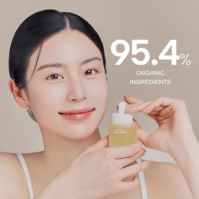Whamisa Organic Cactus Magic Serum, Anti-Wrinkle & Brightening, Rejuvenation, Strengthen Skin Barrier, Probiotics, Hydrating, Facial Ampoule, Pore Refining (32ml)-Velvo Beauty