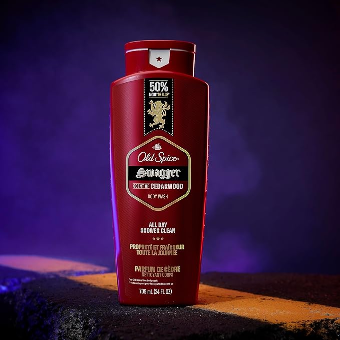 Old Spice Swagger Scent of Confidence, Body Wash for Men, 24 fl oz (Pack of 4)-Velvo Beauty