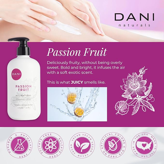 Naturals Hand & Body Lotion - Juicy Passion Fruit Scented, Deep Hydration for Dry & Dull Skin with Shea Butter, Aloe Vera & Vitamin E, Vegan, Paraben-Free, 12 Oz-Velvo Beauty