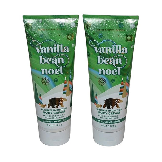 Bath & Body Works Ultimate Hydration Body Cream Pack of 2 (Vanilla Bean Noel),8.0 fluid_ounces-Velvo Beauty