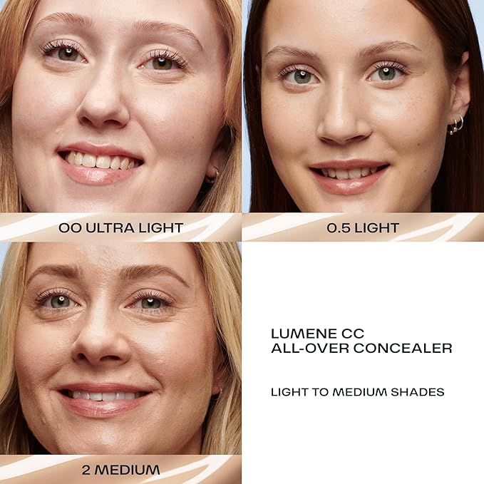 Lumene Under Eye Concealer - CC All-Over Hydrating Concealer with Medium Coverage - Multi-Tasking Under Eye Makeup Infused with Hyaluronic Acid with a Skin-Like Finish - 0.5 Light (0.3 fl oz)-Velvo Beauty