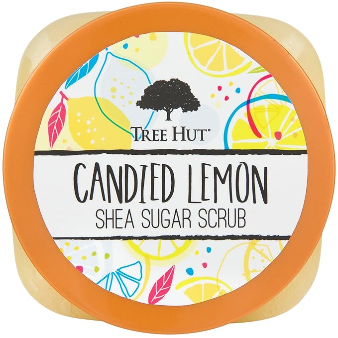Tree Hut Shea Sugar Scrub Candied Lemon, 18oz, Ultra Hydrating and Exfoliating Scrub for Nourishing Essential Body Care-Velvo Beauty
