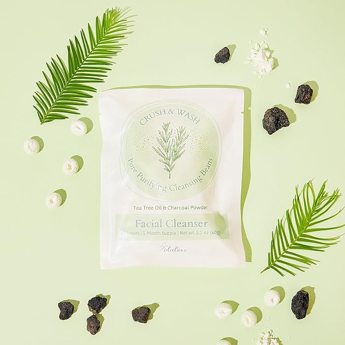 Daily 3 in 1 Facial Cleanser, Exfoliator and Wash-off Mask, Vegan, Cruelty Free, Plastic Free, Travel Friendly, 1 Month Supply Refill (60 Tablets) (Purifying)-Velvo Beauty