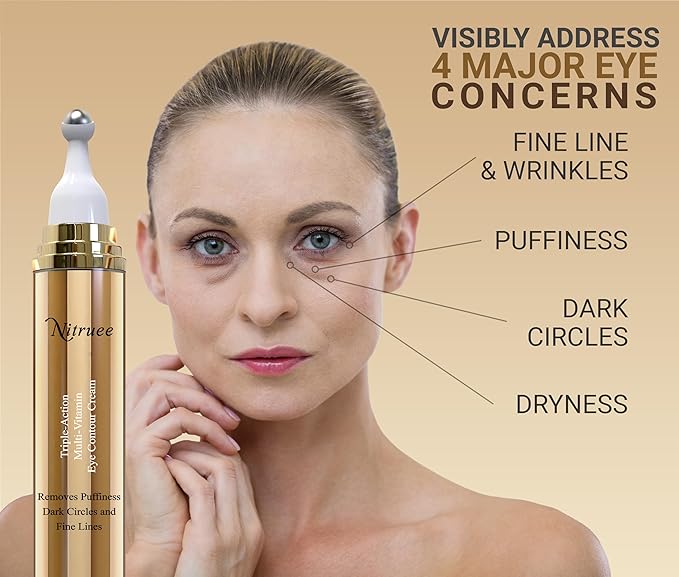 Under Eye Cream with Caffeine, Hyaluronic Acid, and Vitamins E, C, K - Advanced Dark Circle and Puffiness Treatment, Reduces Fine Lines-Velvo Beauty